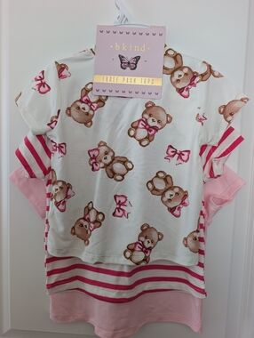 Pink bear 3 Pack Tops Set